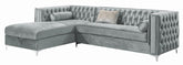 Coaster Bellaire Button-tufted Upholstered Sectional Silver Model 508280
